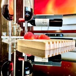 Half wine glasses_filled_coffee table reflections