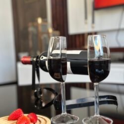 Half wine glasses_filled_coffee table_nice view