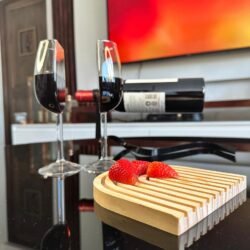 Half wine glasses_filled_oval tray_TV view