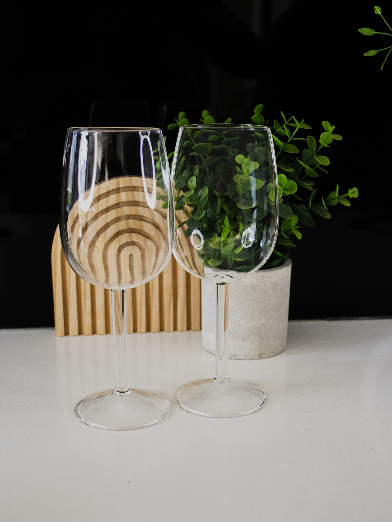 Half wine glasses_oval tray_plant_V2