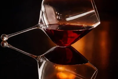 Titled Wine Glass