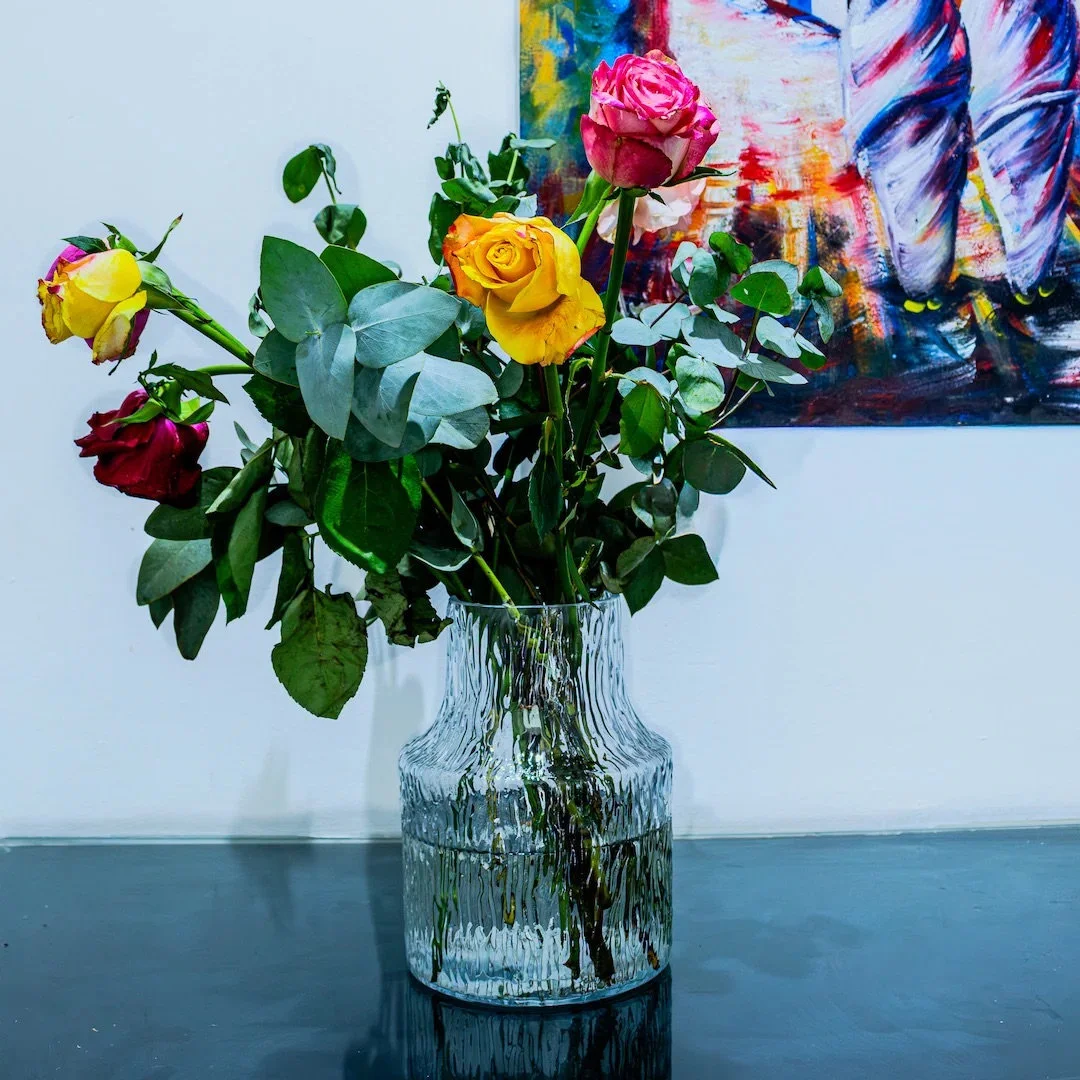 Rippled Glass Vase