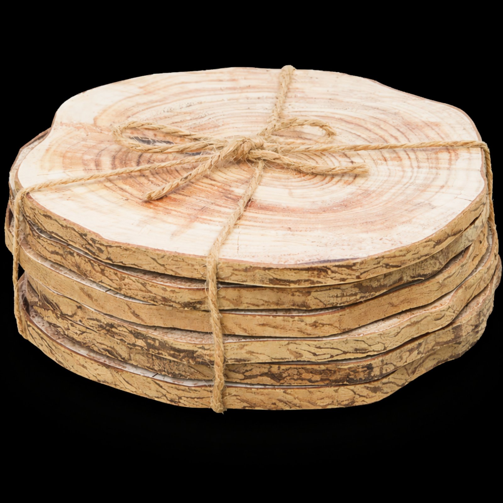 Rustic Wood Coaster Set