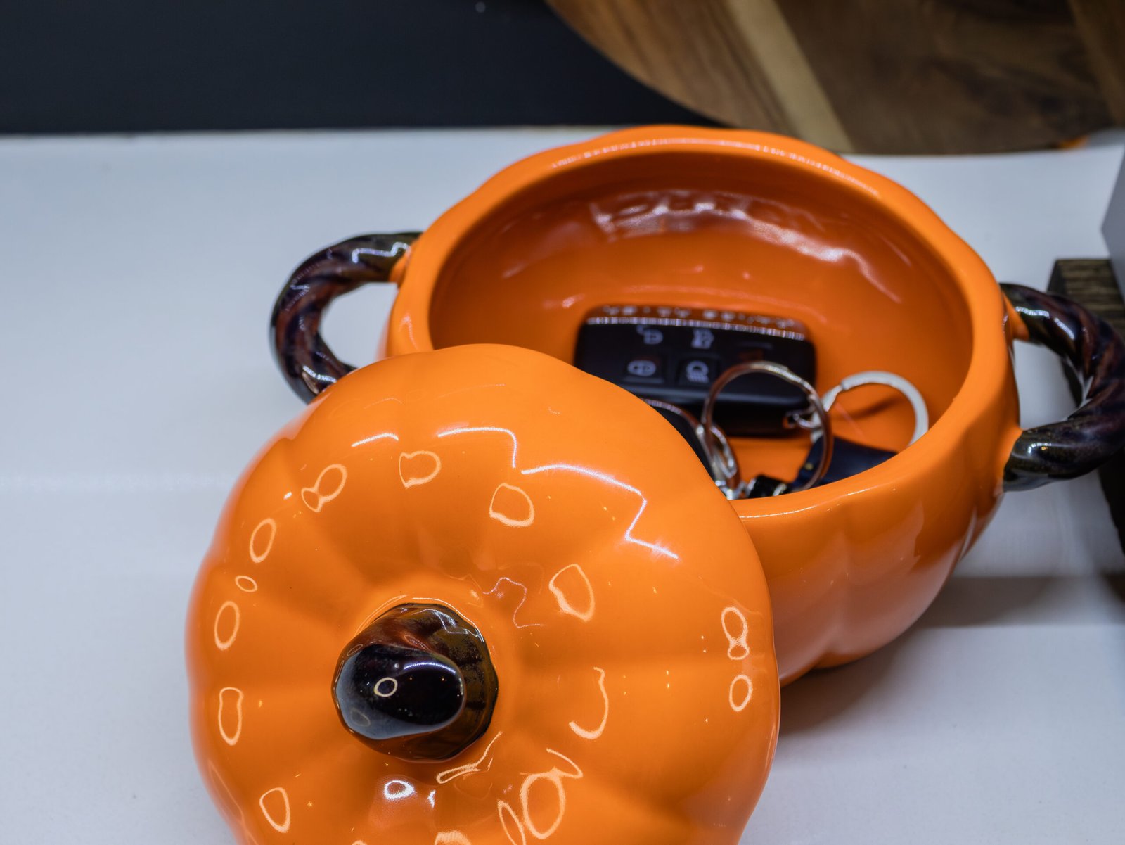 Orange Pumpkin Ceramic Pot