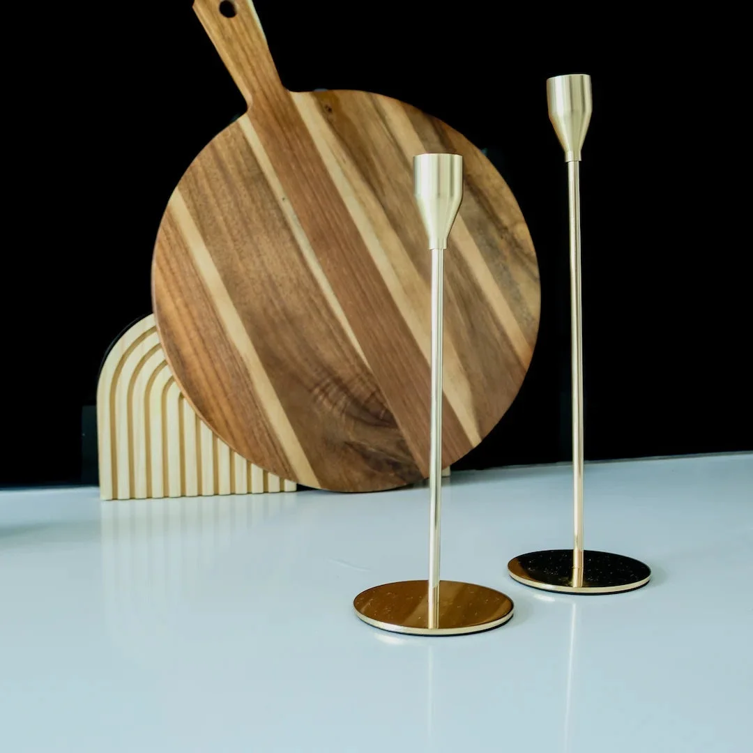 Gold Metal Candle Holder