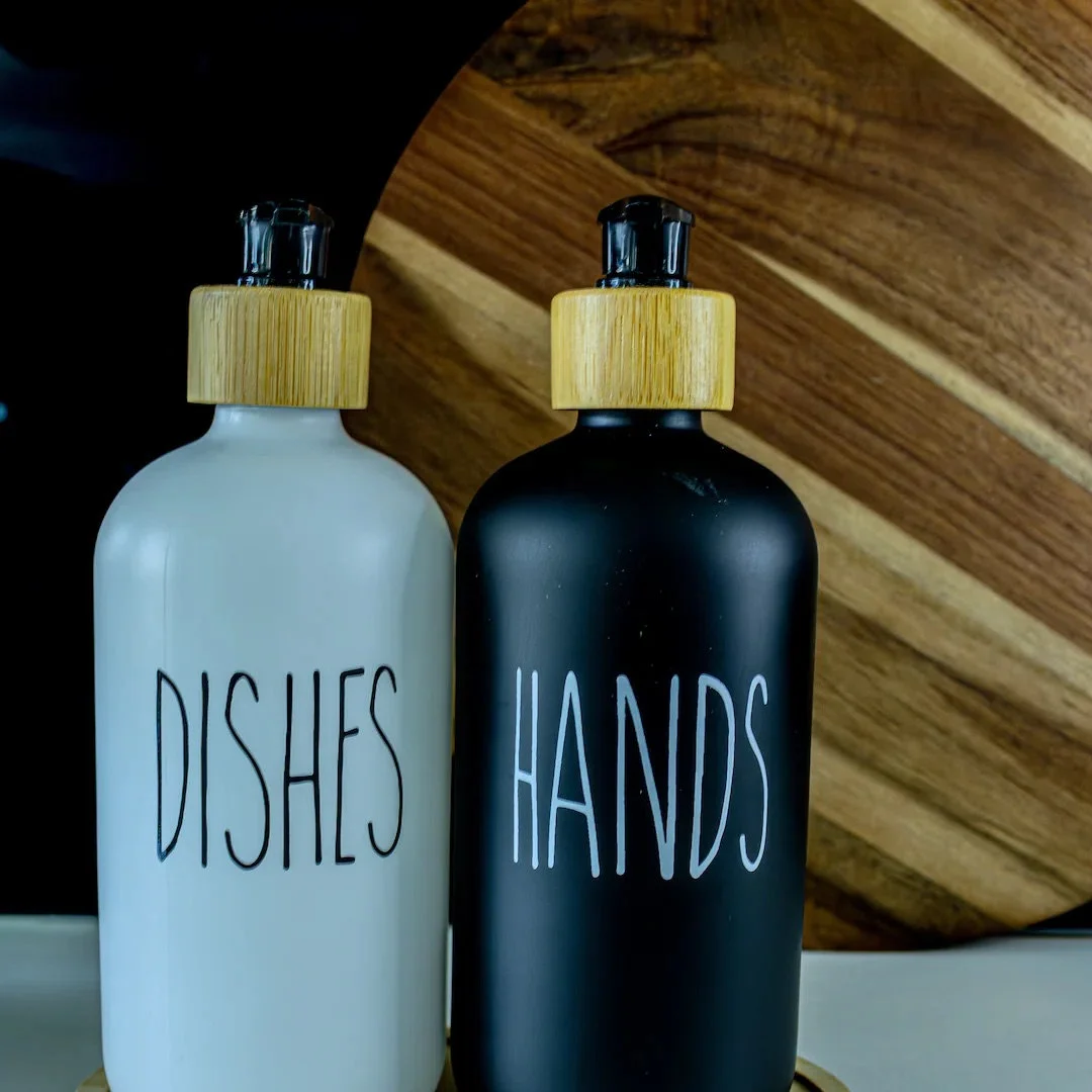 Kitchen Soap Dispensers With Wooden Tray